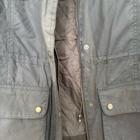 Barbour International Green Waxed Jacket Size USA 4 - Picture 4 of 5